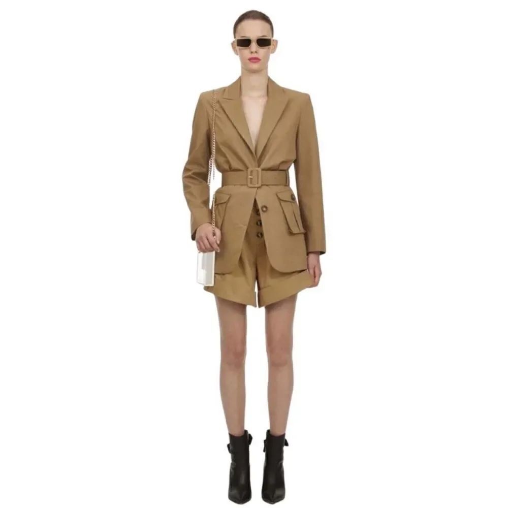 self-portrait camel canvas jacket size US6